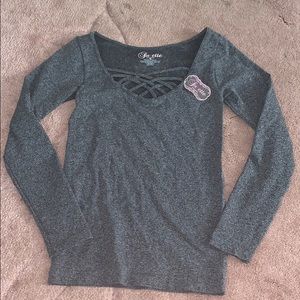 Cross-up gray dry-fit long sleeve